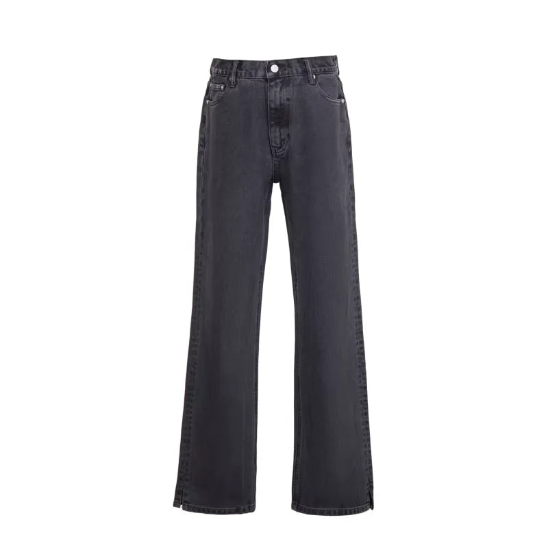 VLABMADE Hazy Blue Straight-Leg Side-Slit Denim Pants