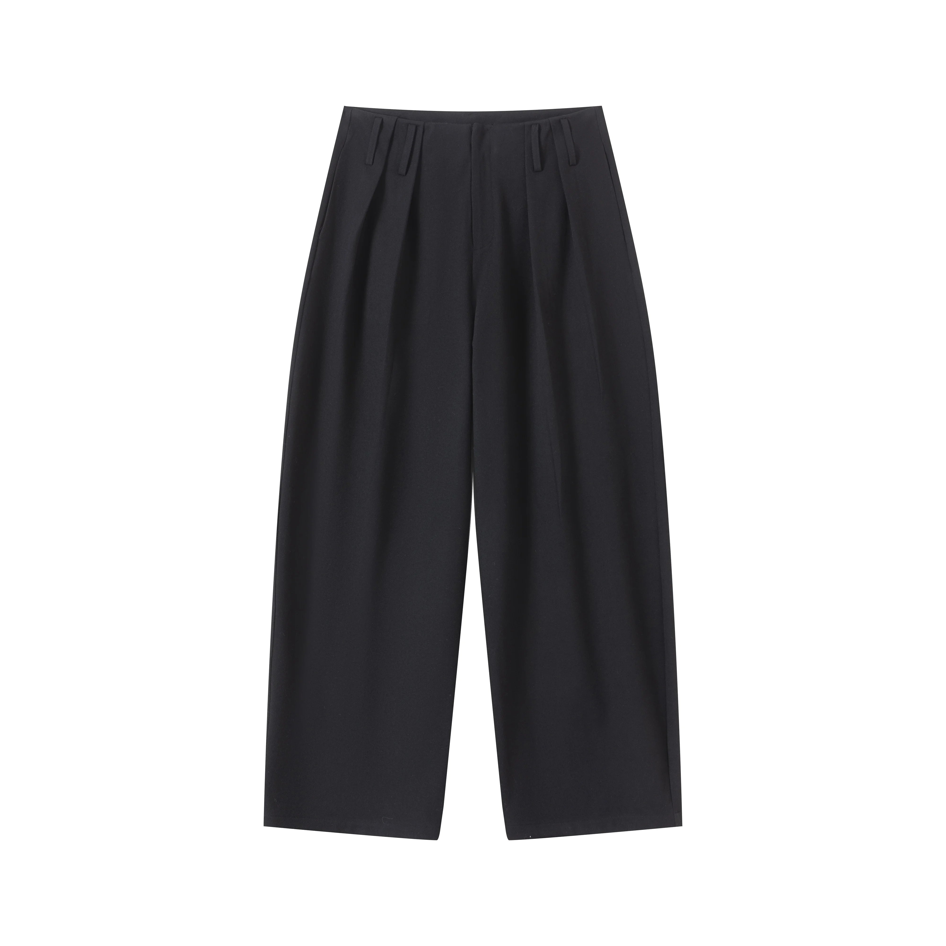 VLABMADE Vintage Wool-Blend Double-Pleated Wide-Leg Trousers