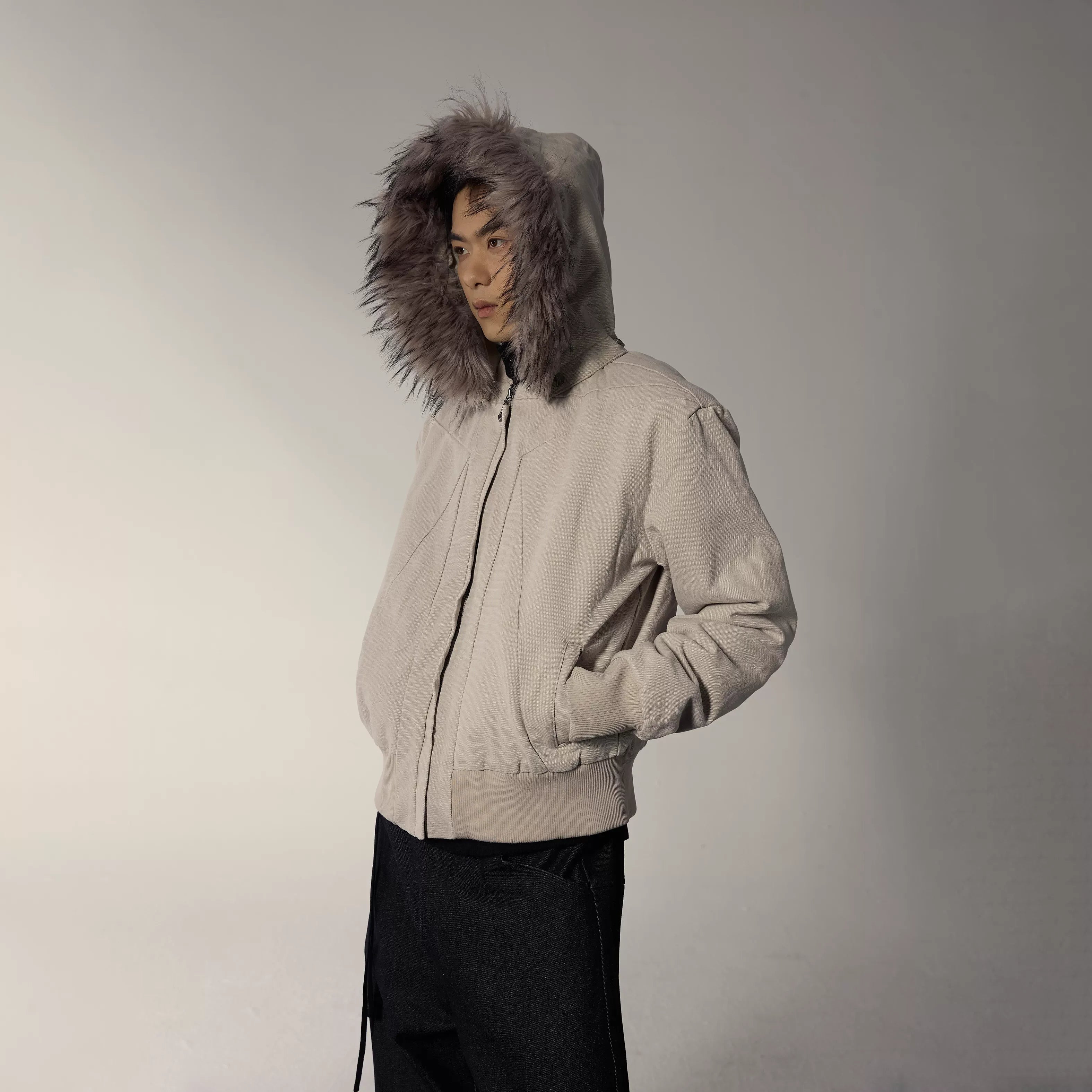 Y OFFICIAL Deconstructed Fleece-Lined Hoodie Jacket