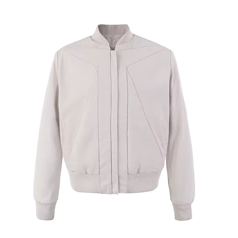 Y OFFICIAL Men's Heavy Washed Black Bomber Jacket with Geometric Paneling