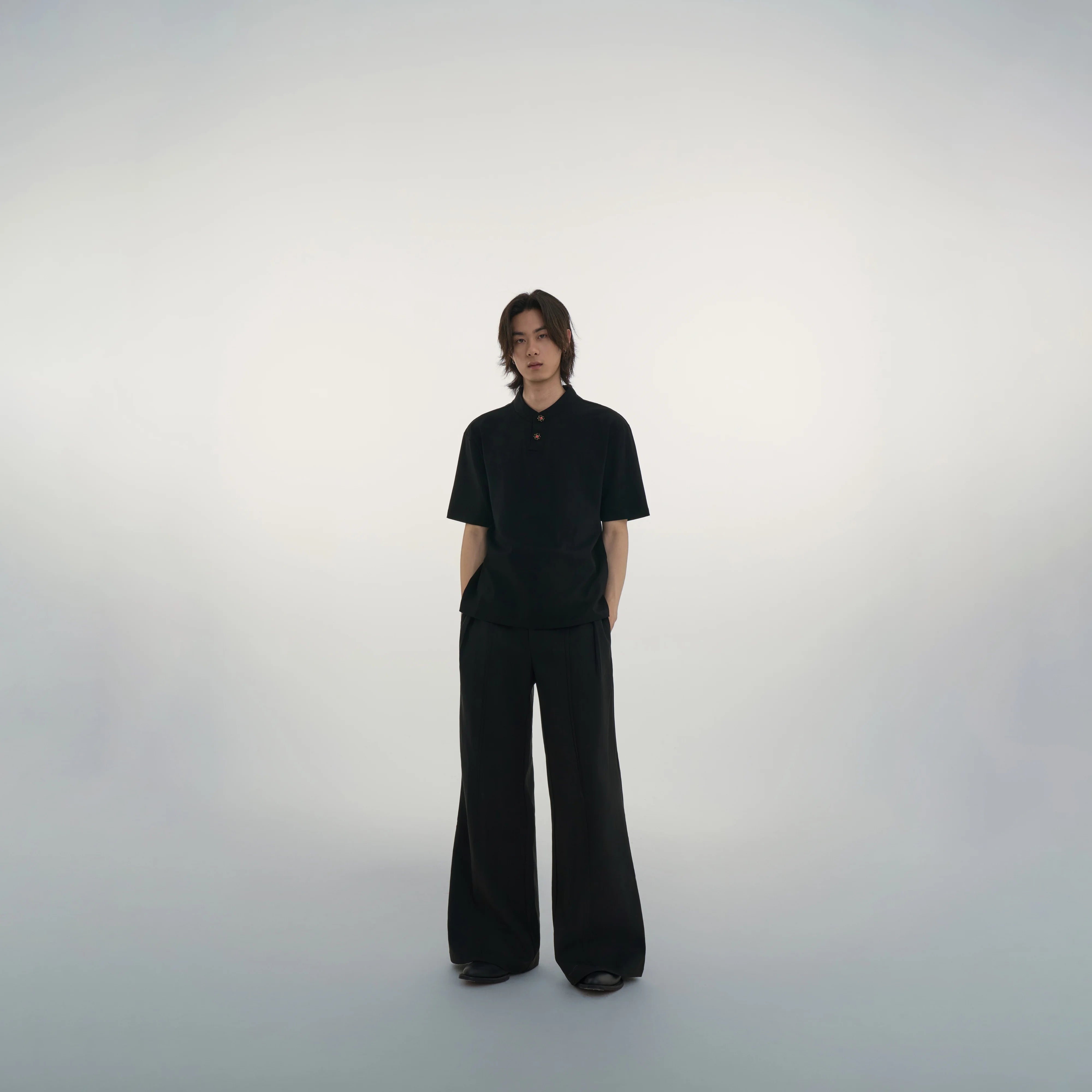 Y OFFICIAL Men's Mercerized Pima Cotton Split Collar Polo Shirt