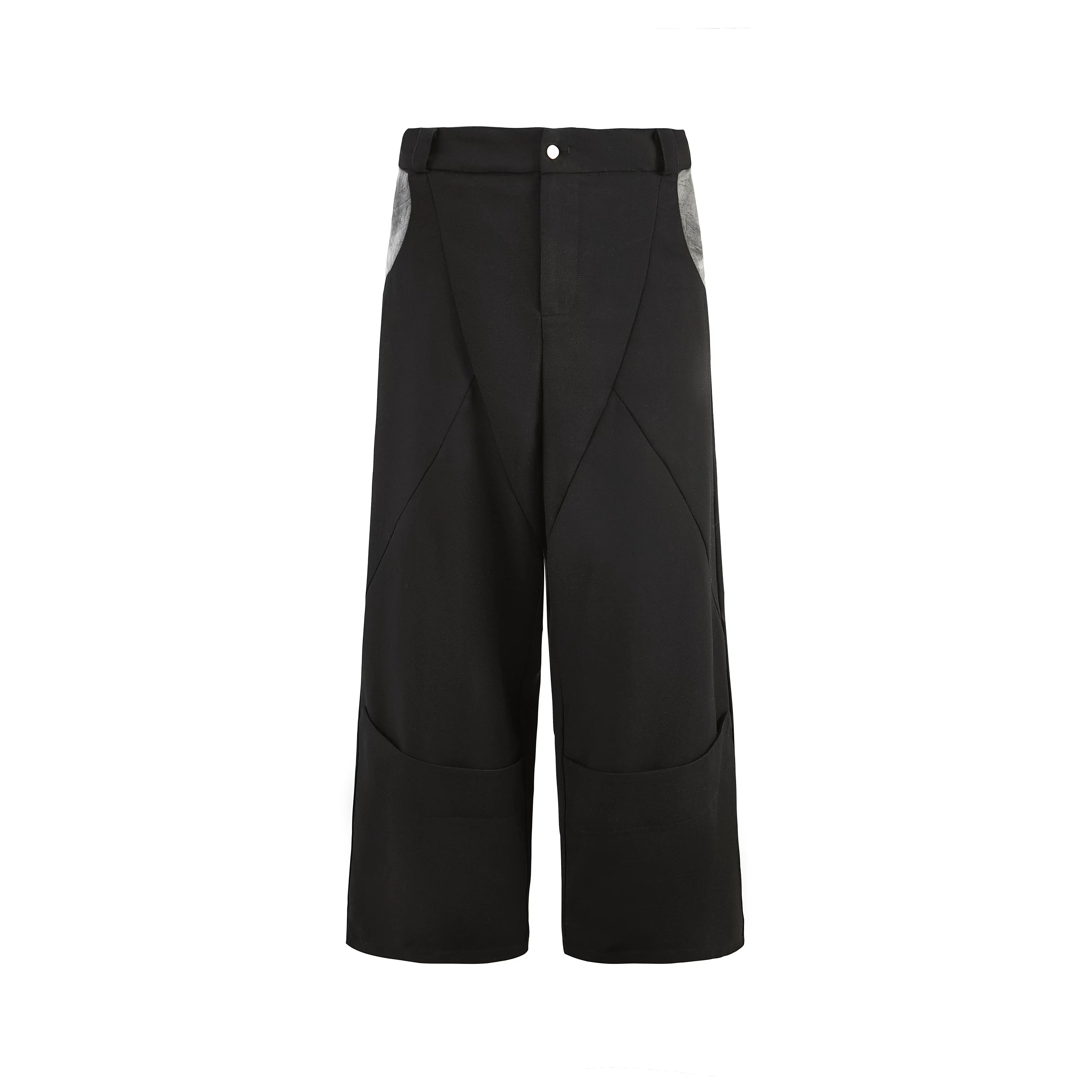 Y OFFICIAL Men's Wrinkle-Resistant TR Fabric Wide-Leg Trousers