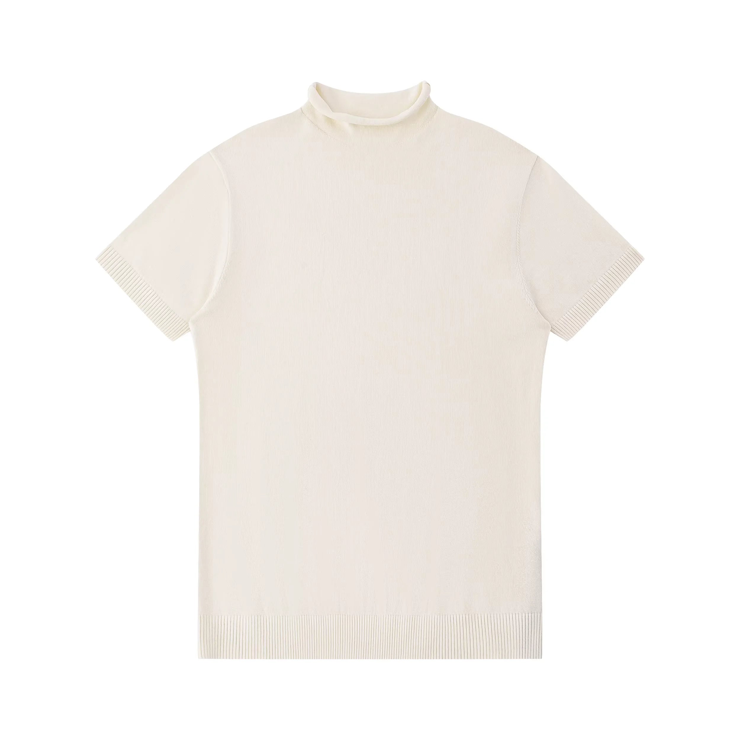 Y OFFICIAL Fitted Tencel-Wool Mock Neck Knit Top