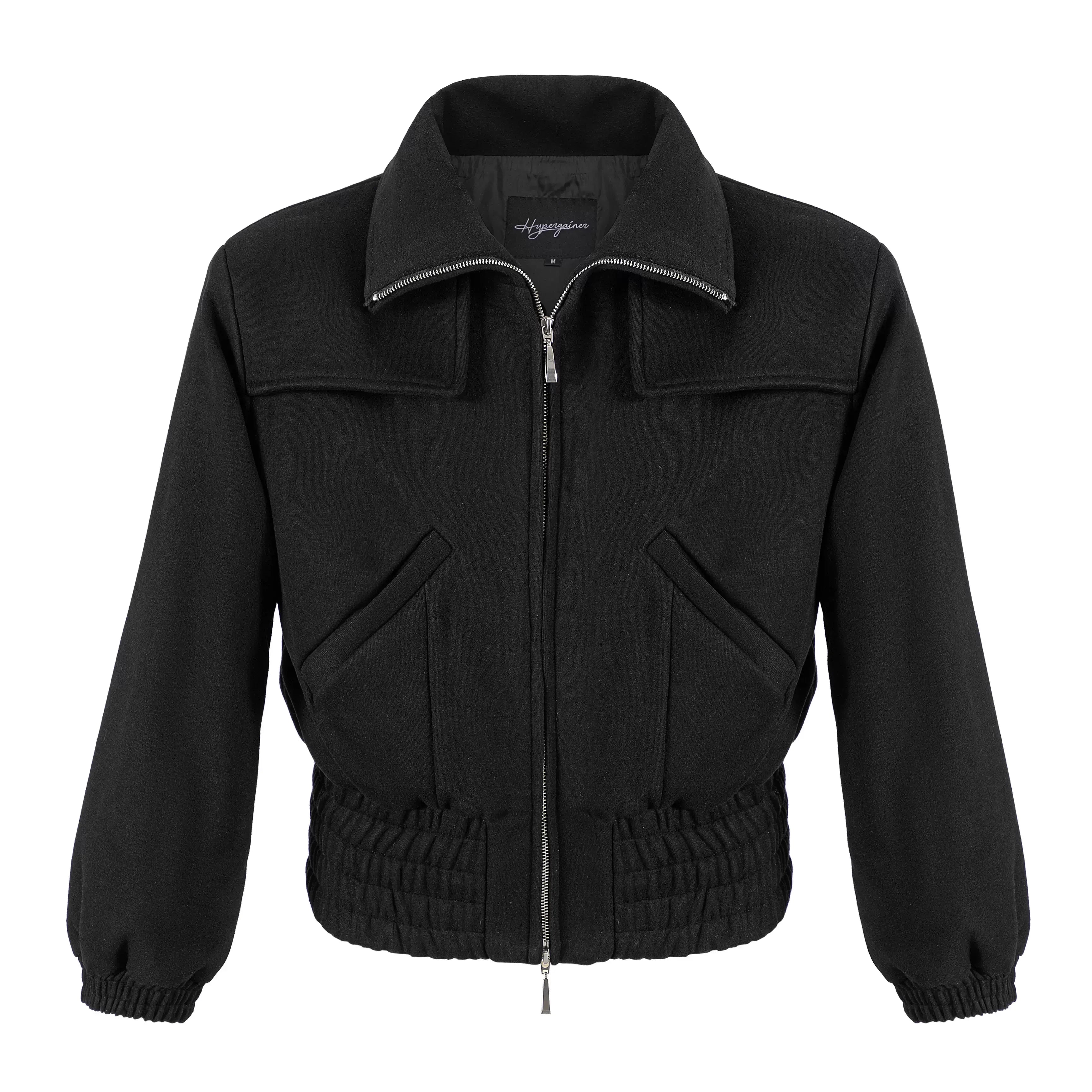 Y OFFICIAL Unisex Wool Blend Stand Collar Short Jacket