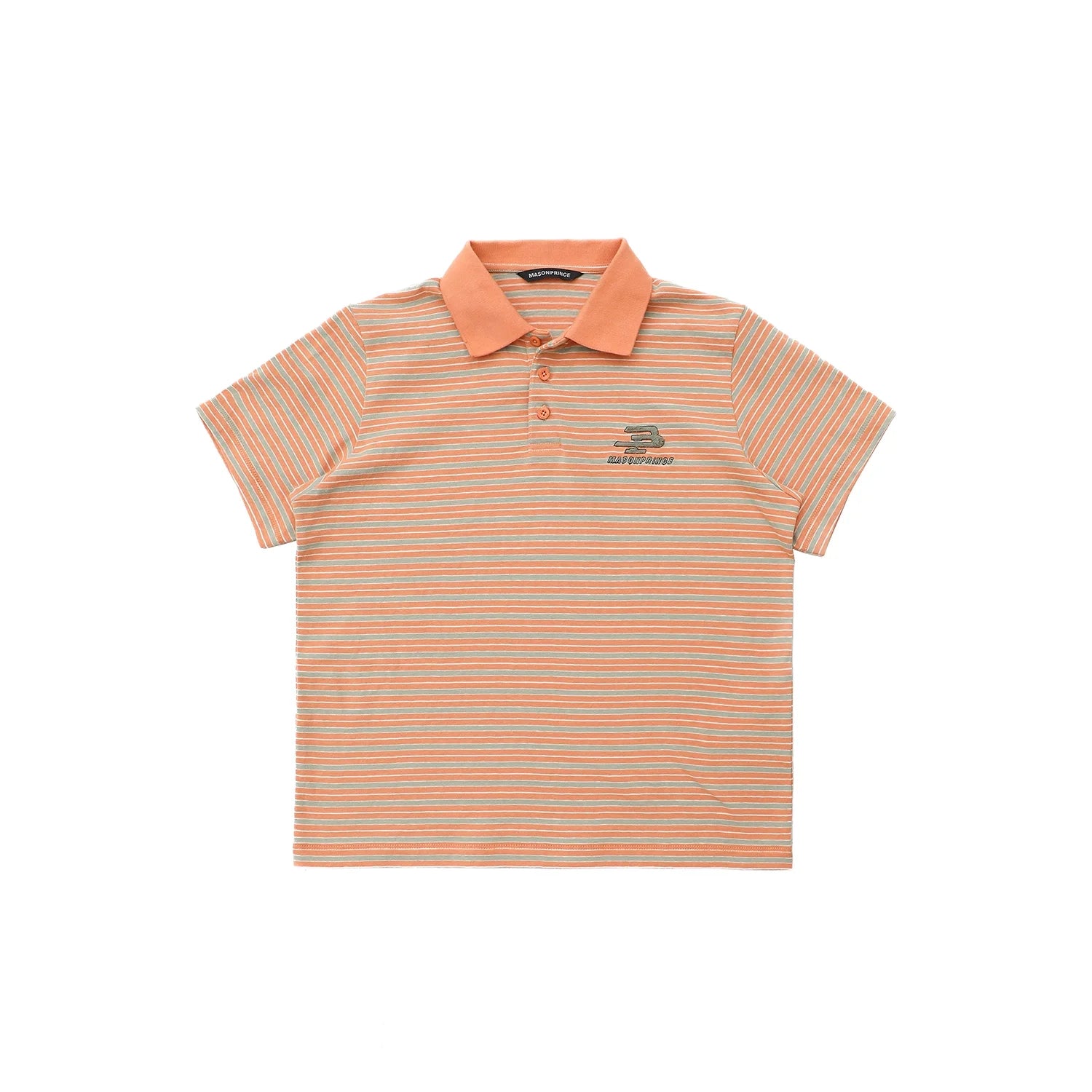 MASONPRINCE Vintage Striped Embroidered Polo Shirt