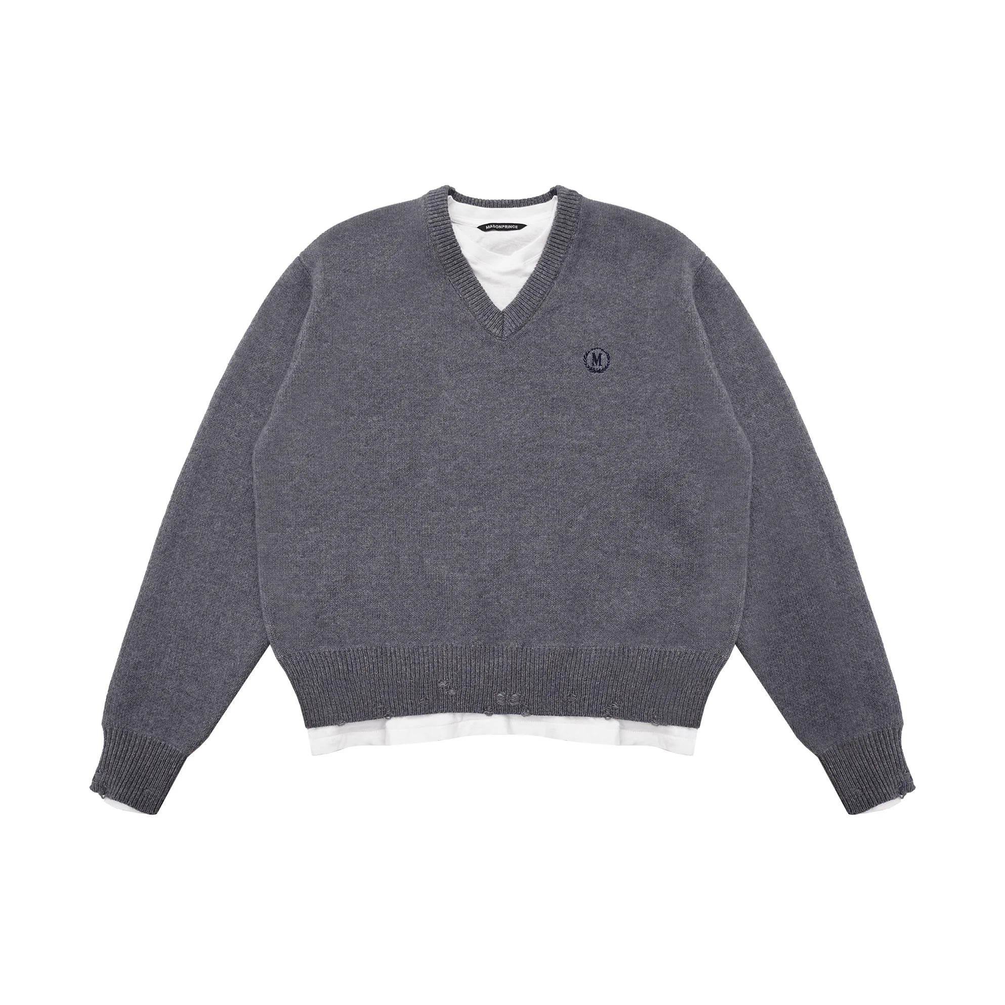 MASONPRINCE Men's Double-Layer Jacquard Knit Sweater