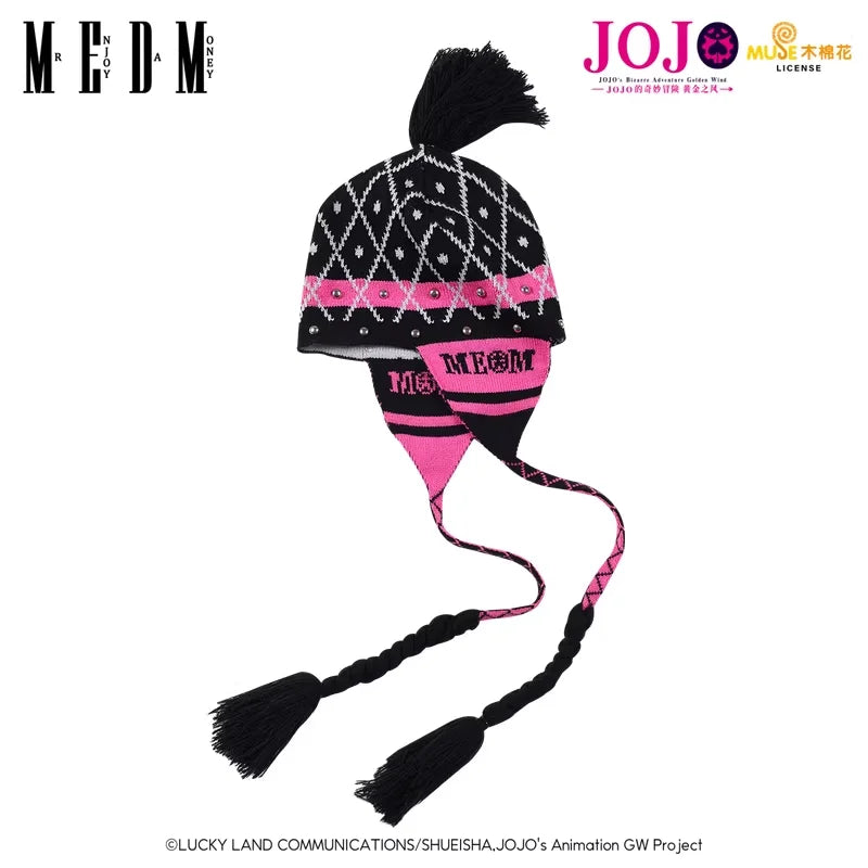 MEDM Anime-Inspired Knitted Earflap Hat with Tassel