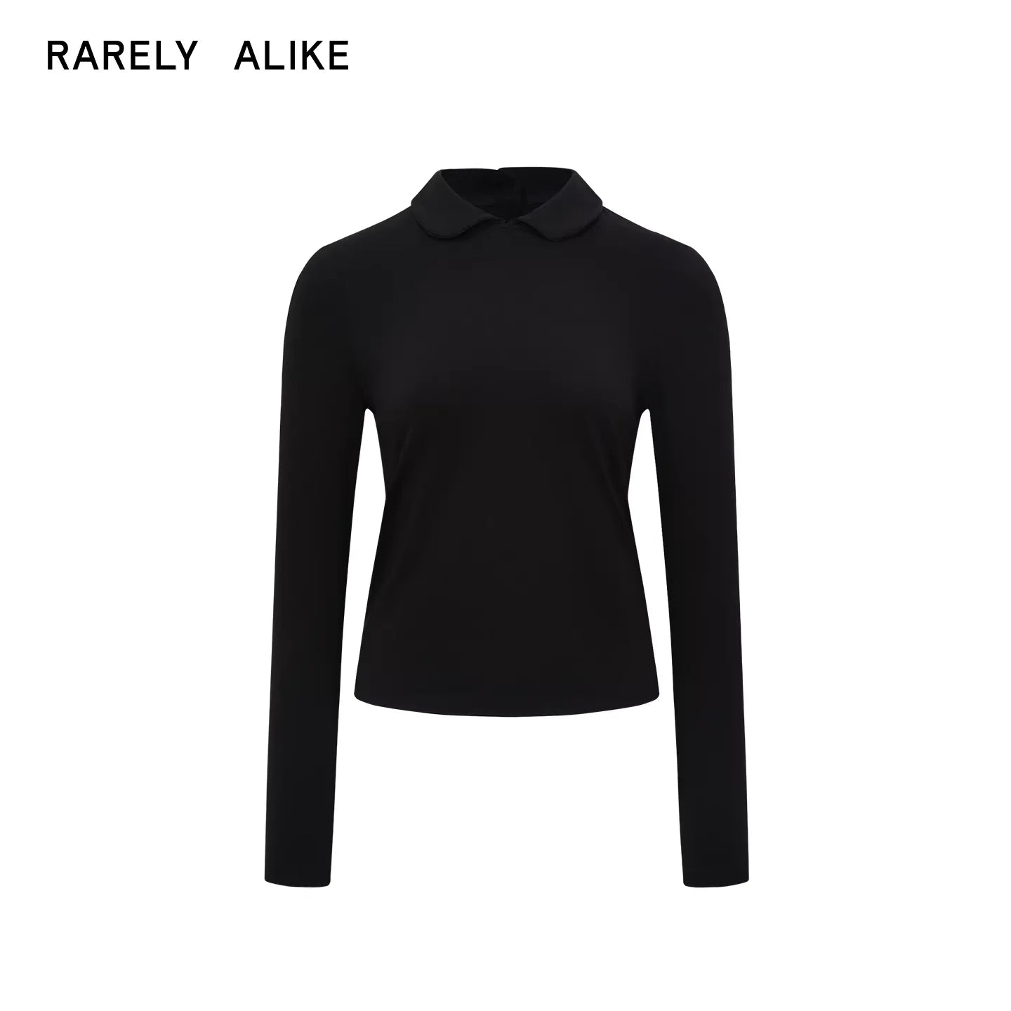 RARELY ALIKE Women's Long Sleeve Knit Polo Top - White, Black, Brown