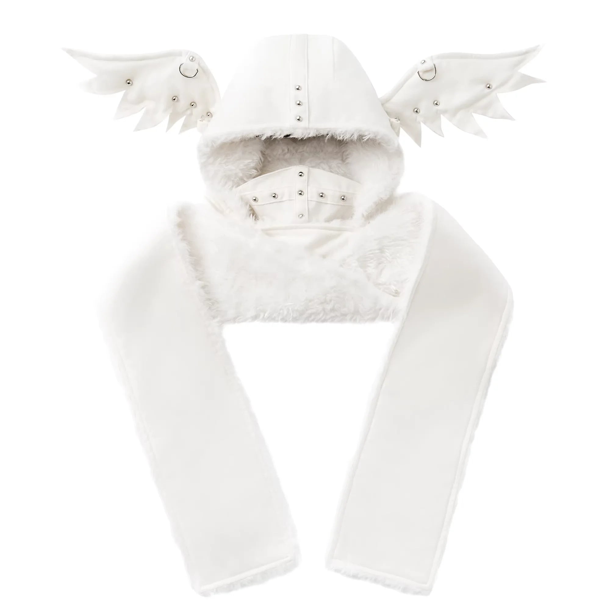 CFIERCE Angel Wings Fuzzy Hooded Scarf Hat