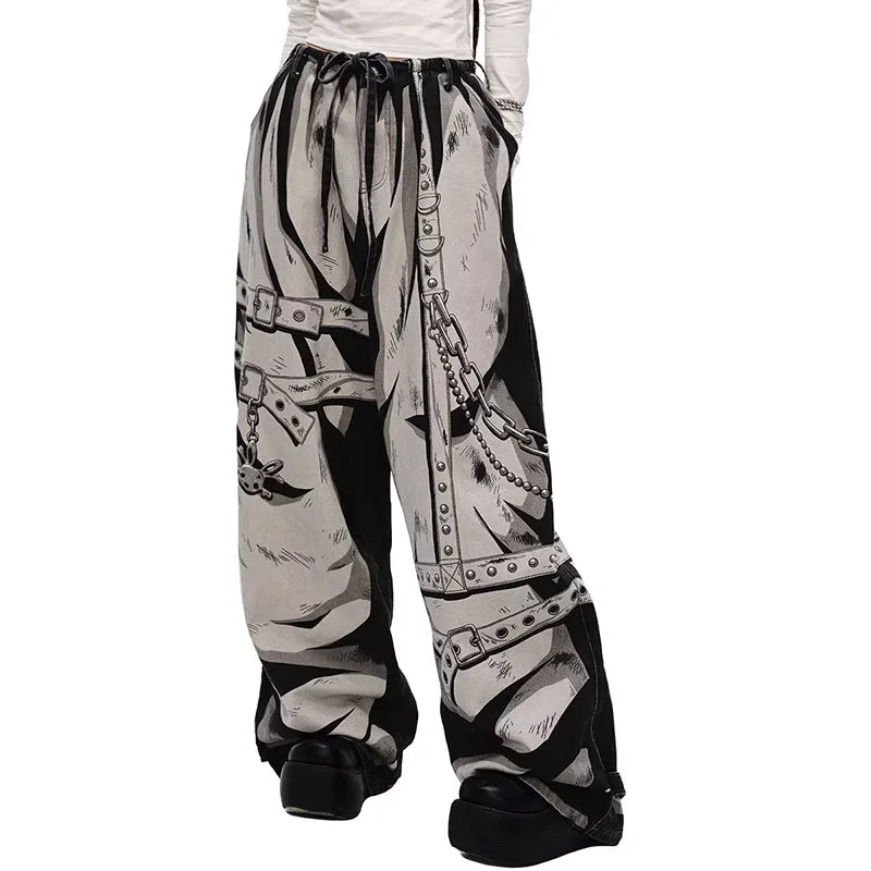 CFIERCE Hand-Painted Graphic Streetwear Jeans