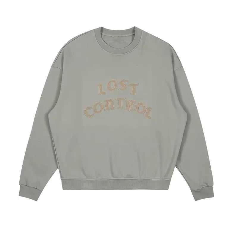 LOSTCTRL Men's Embroidered 'Lost Control' Crew Neck Sweatshirt