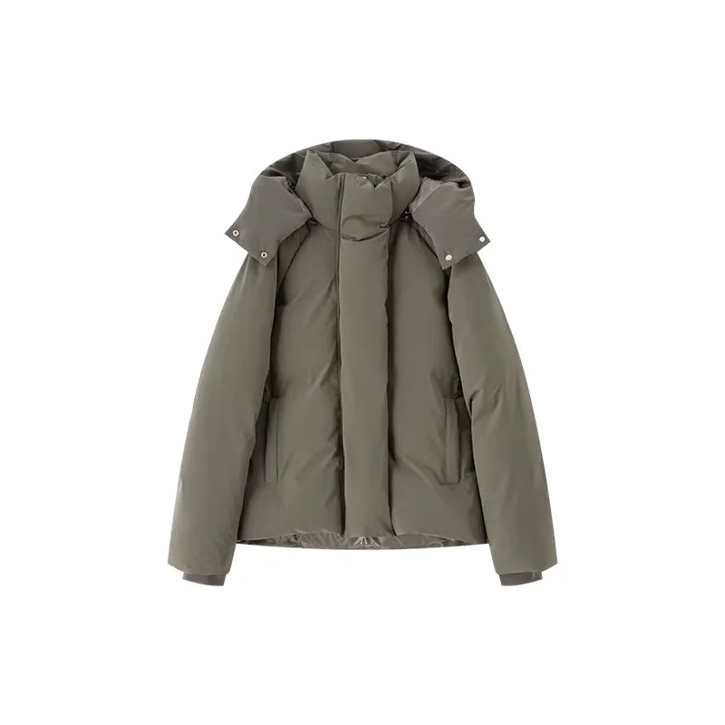 ACSENSE STUDIO Detachable Hood Down Jacket with Stand Collar