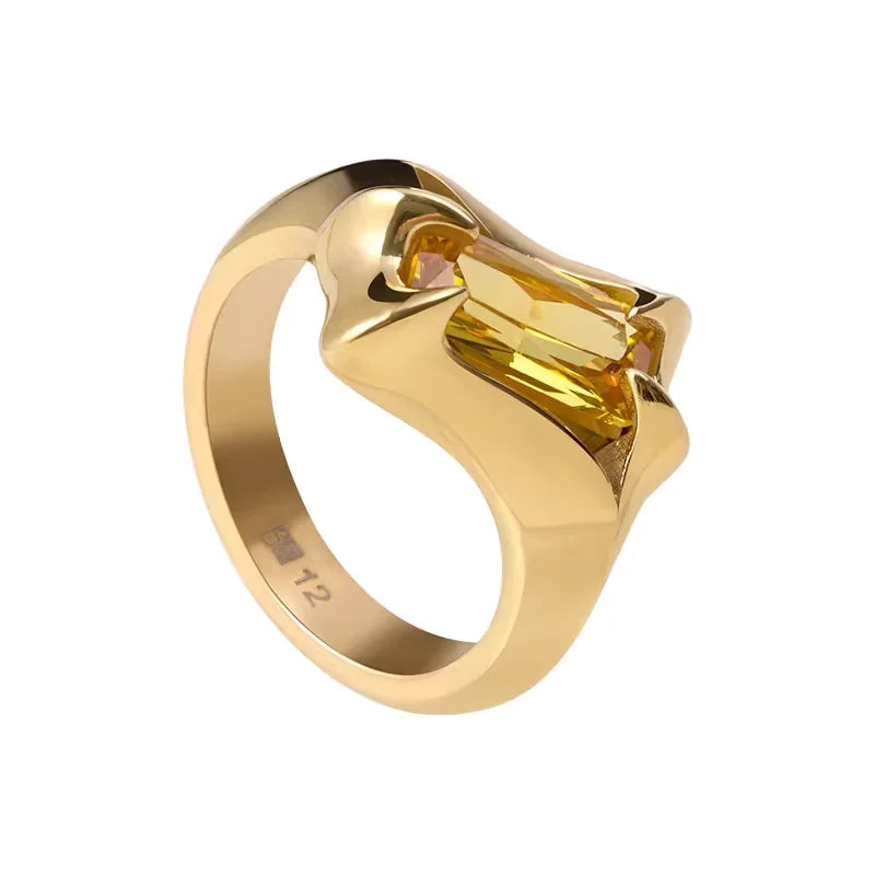 BLACKHEAD Spiked Yellow Zircon Gold Ring