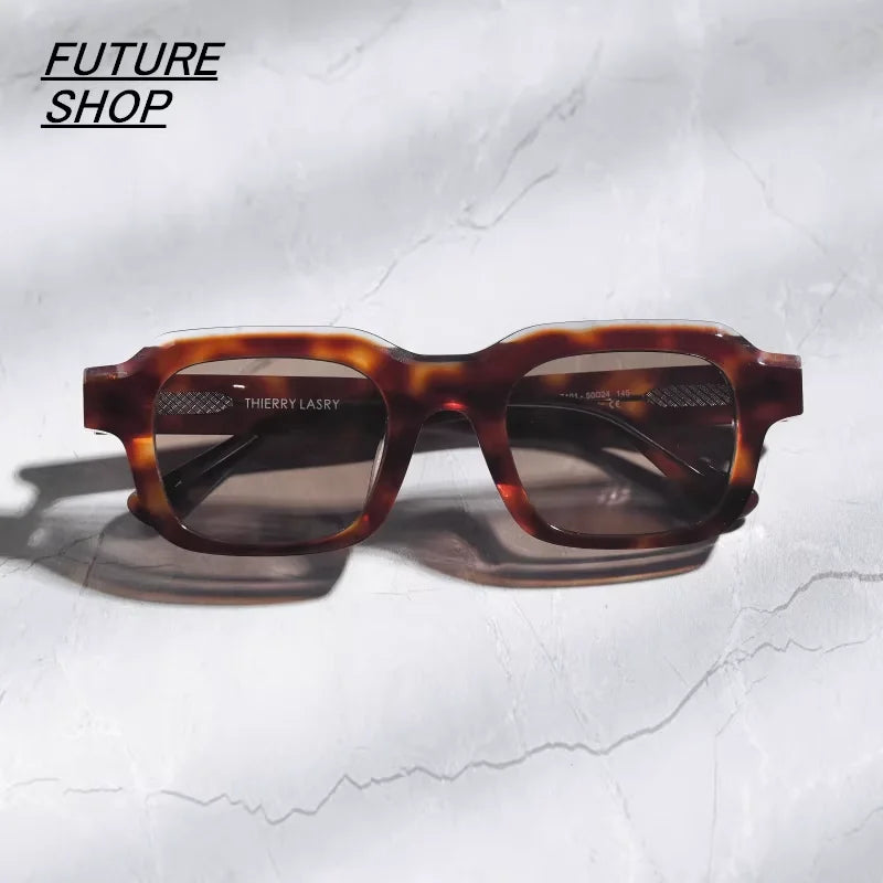 FUTURE UPDATE Retro Futuristic Square Acetate Sunglasses