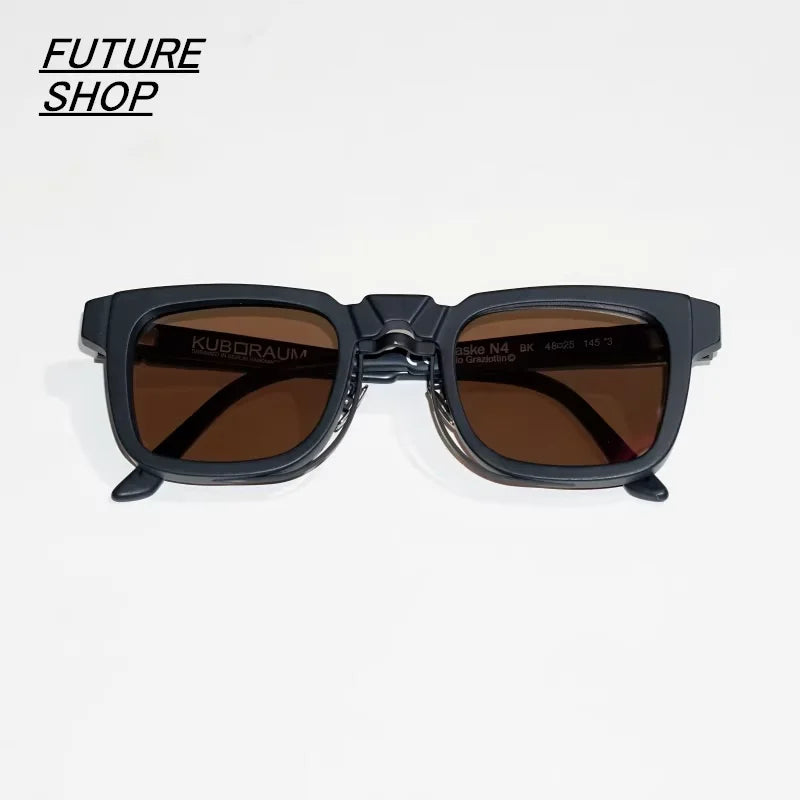 FUTURE UPDATE Avant-Garde Square Acetate Glasses with Metal Bridge