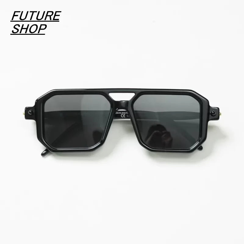 FUTURE UPDATE Retro Futuristic Double-Bridge Sunglasses Frame for Men and Women
