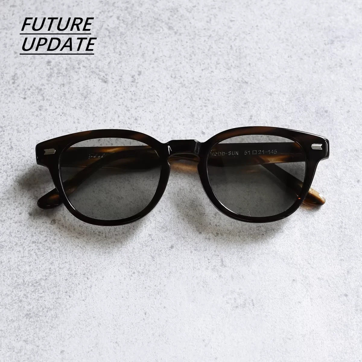 FUTURE UPDATE Retro Round Sunglasses with Melard Strap Style in Caramel Color