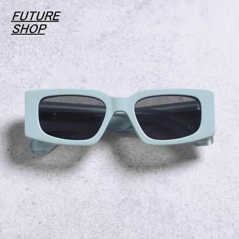 FUTURE UPDATE Retro Thick Frame Rectangular Sunglasses