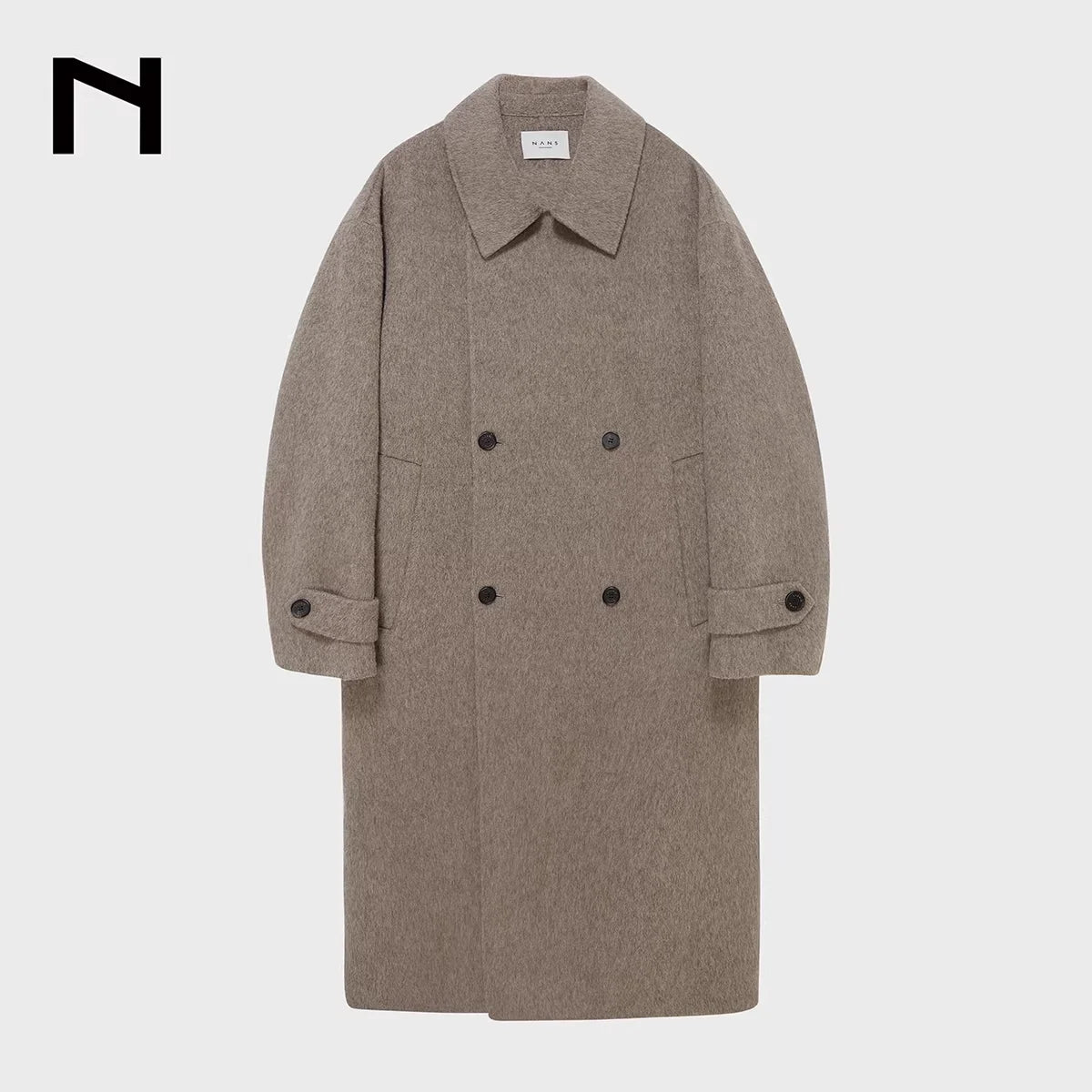 NANS Women's Double-Breasted Handmade Wool Coat