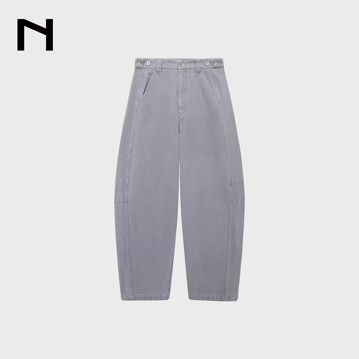 NANS Menswear Washed Cotton Piqué Cargo Trousers with Adjustable Waist