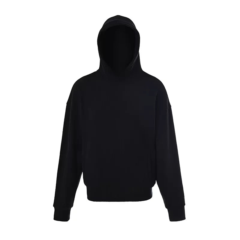 Roolrren homme Oversized Cotton Corduroy Pullover Hoodie