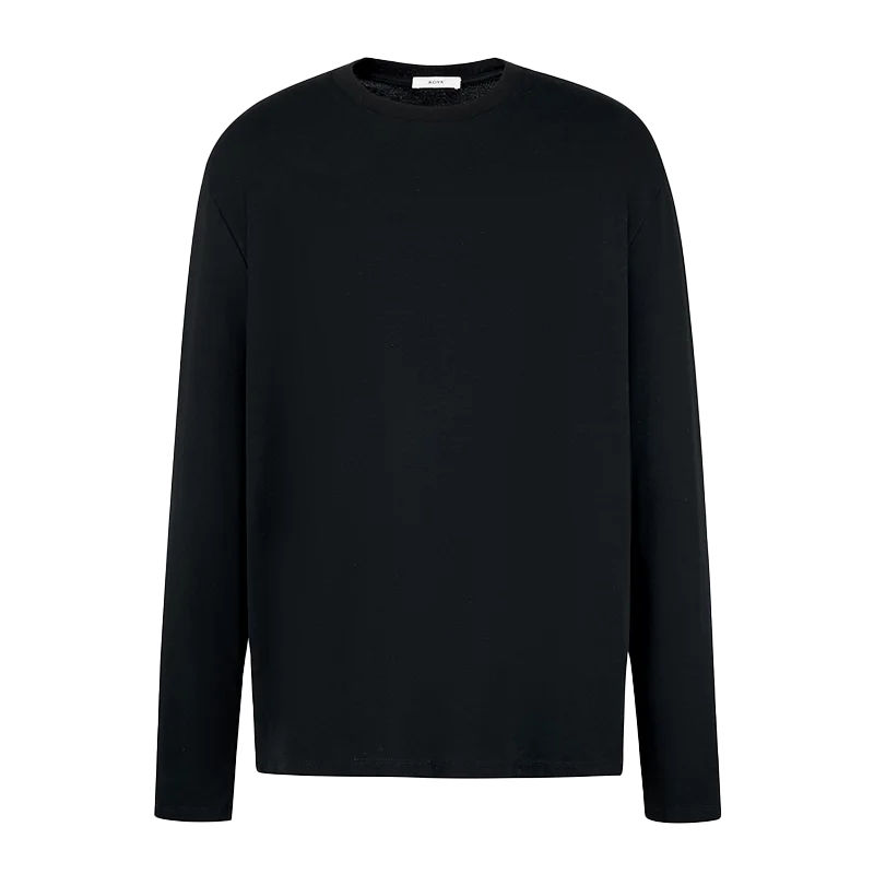 ROYA Men's Cotton Linen Long Sleeve Crew Neck T-Shirt