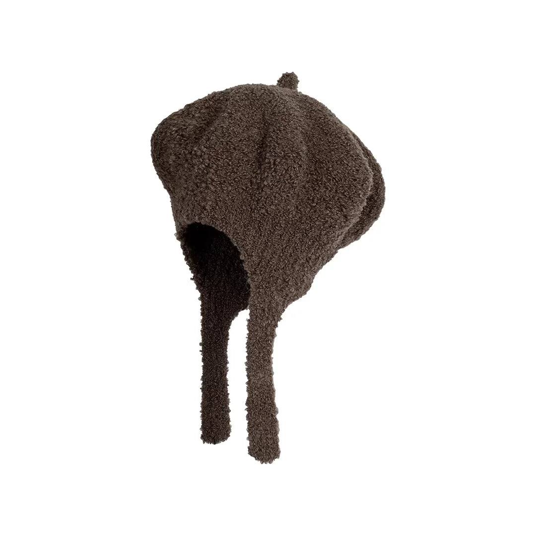 Simple Project Wool Bouclé Beret with Ear Flaps