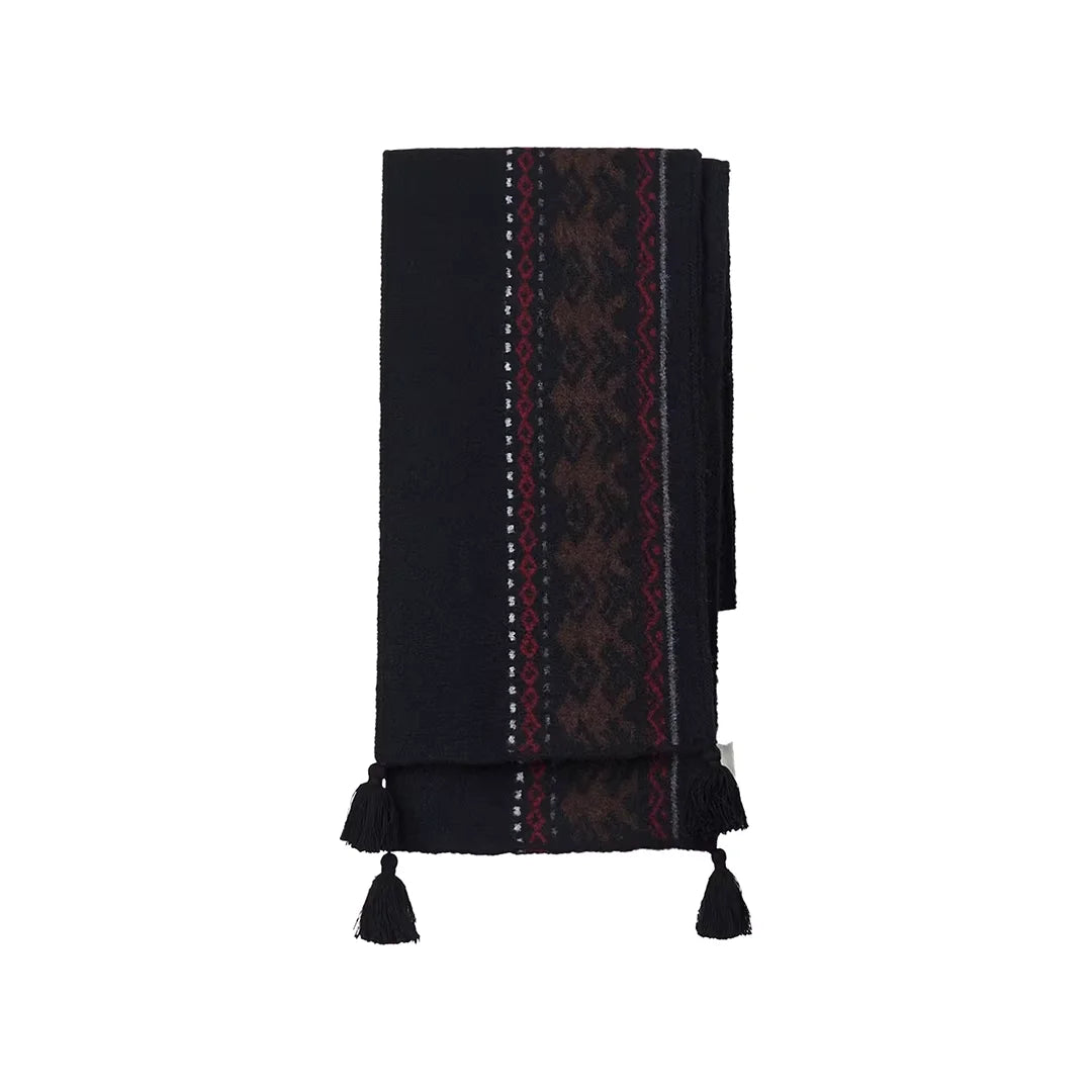 Simple Project Fair Isle Pattern Tassel Scarf