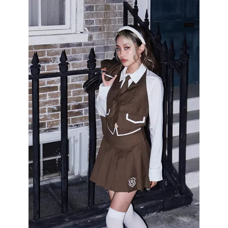 BeerBro High-Waisted Brown Straight-Leg Pants for Women