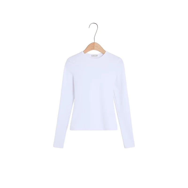 alright then Women's Slim Fit Long Sleeve Crew Neck Top