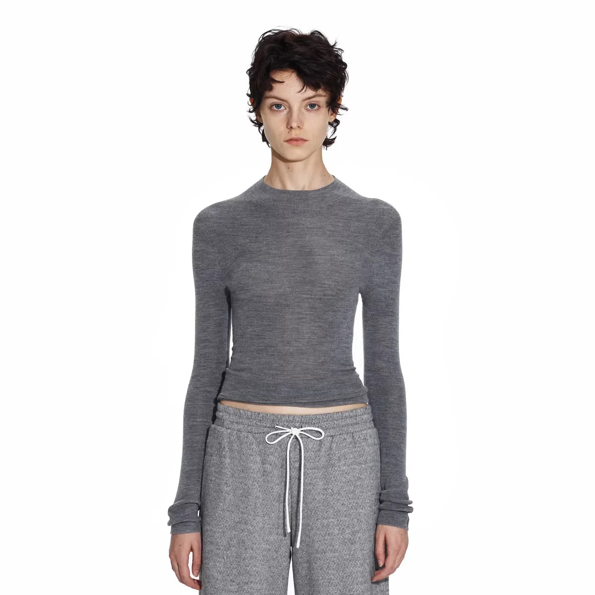 PUKI Zero Pressure Seamless Crew Neck Base Layer - Machine Washable, 16-Gauge Knit