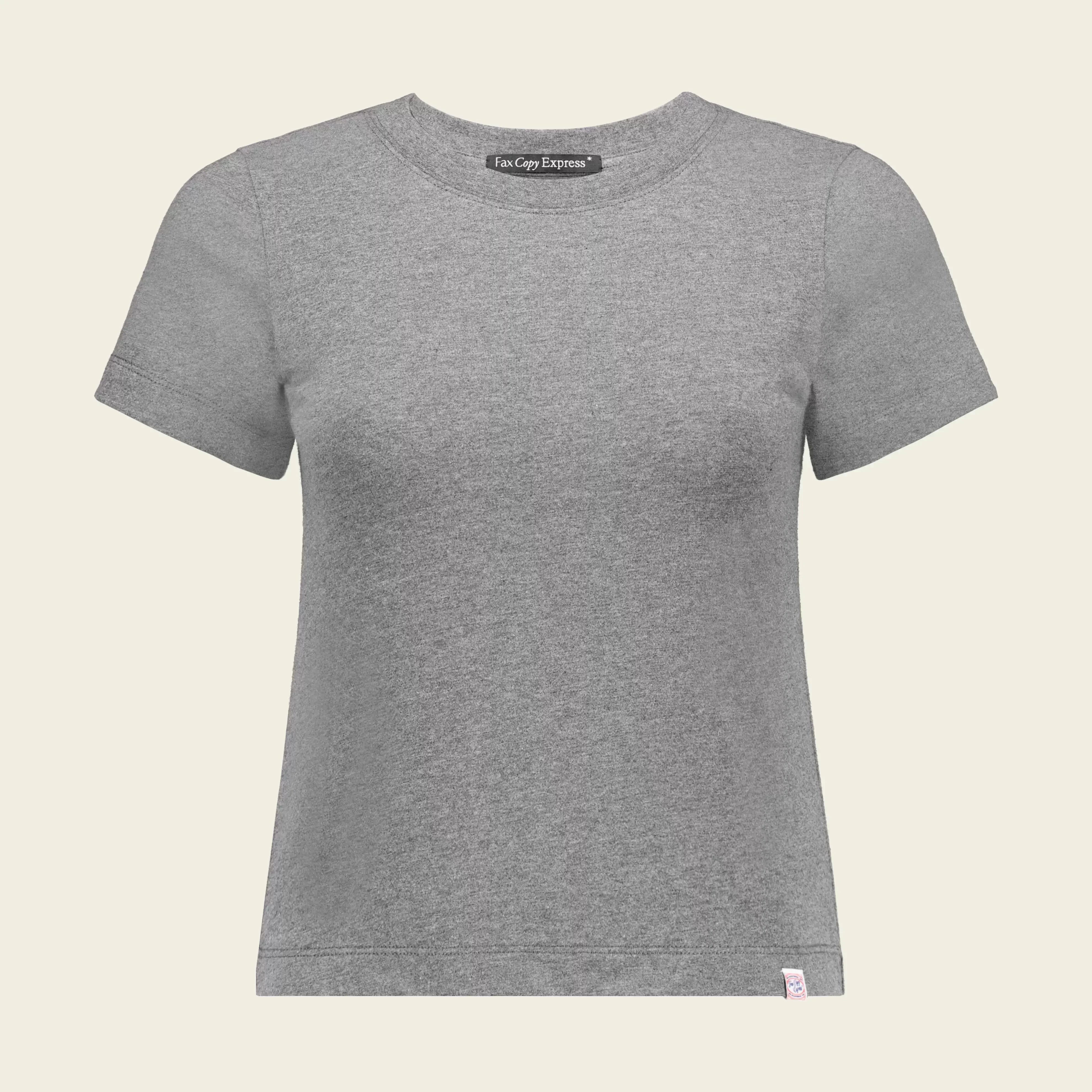 Fax Copy Express Slim Fit Cropped Short Sleeve T-Shirt