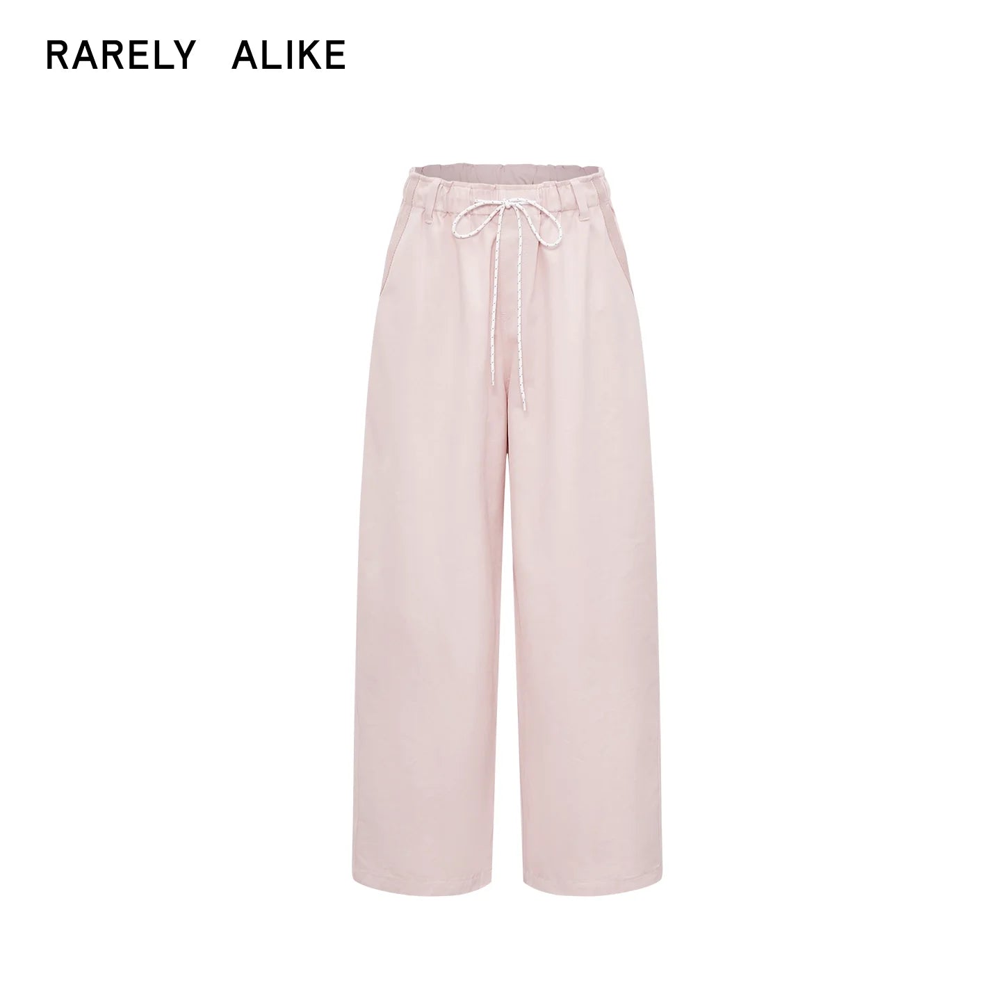 RARELY ALIKE Relaxed Wide-Leg Drawstring Denim Pants