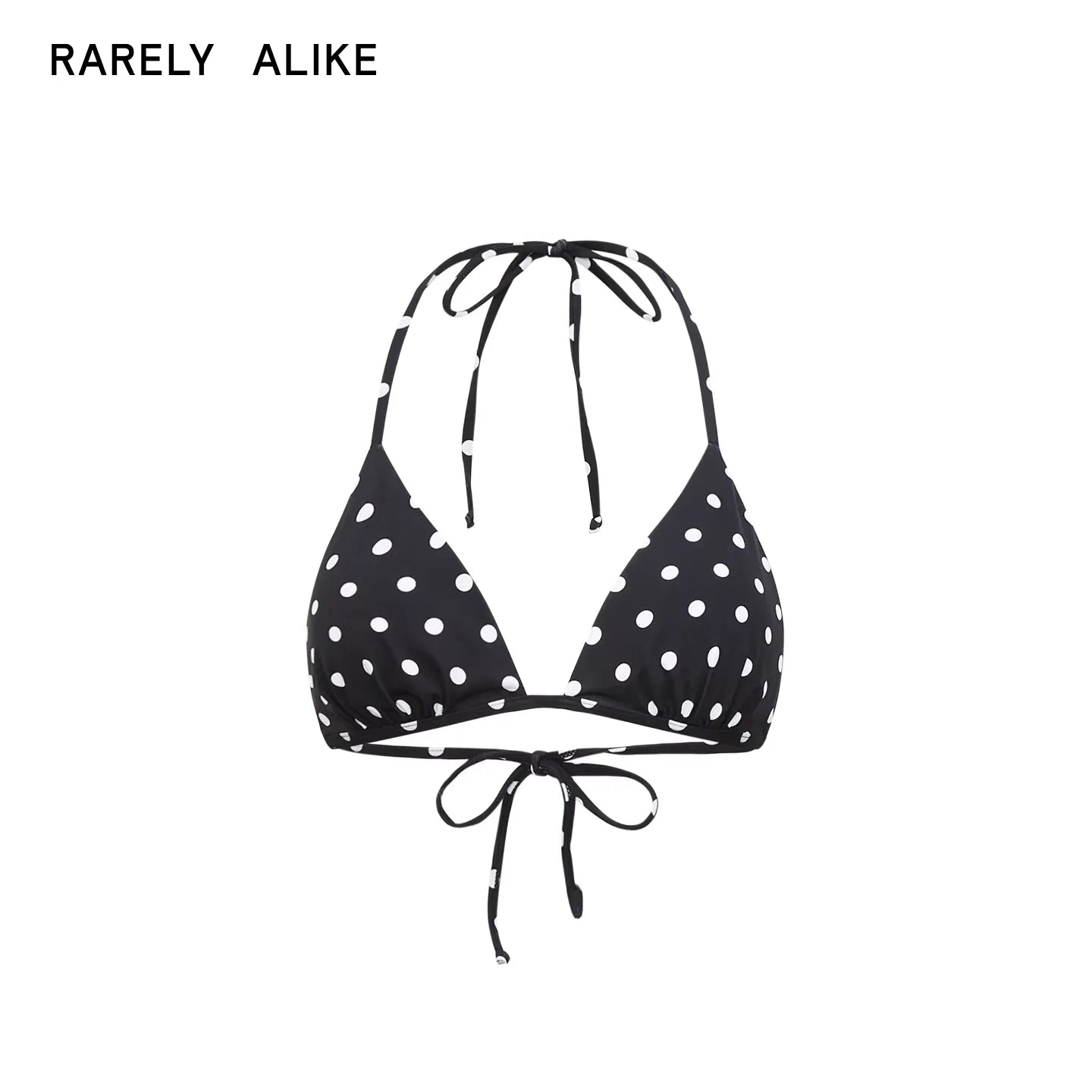 RARELY ALIKE Polka Dot Tie Bikini Three-Piece Set