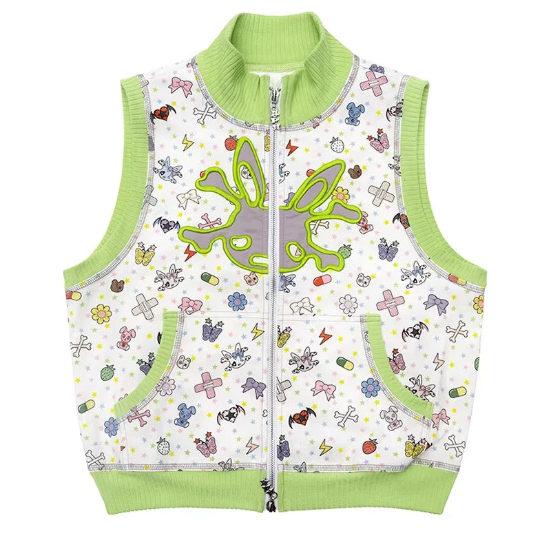 CFIERCE Cartoon Print Sleeveless Vest