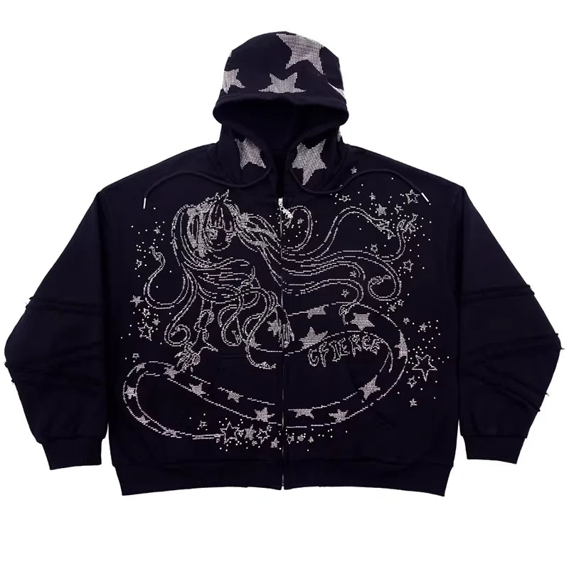 CFIERCE Year of the Snake Rhinestone Hoodie