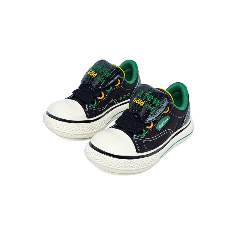 OLDORDER Canvas Platform Sneakers with Thick Toe for Kids