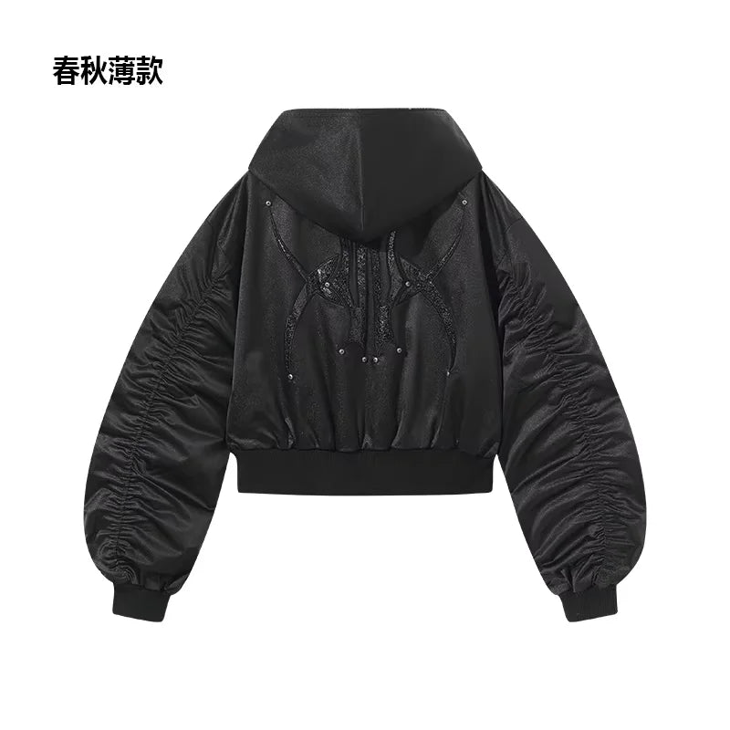 BLINDNOPLAN High-End Hooded Studded Puffer Jacket with Thick Cotton Insulation