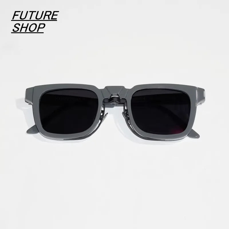 FUTURE UPDATE Avant-Garde Square Acetate Glasses with Metal Bridge
