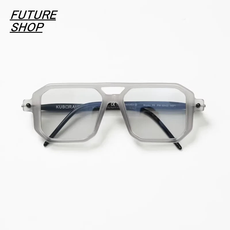 FUTURE UPDATE Retro Futuristic Double-Bridge Sunglasses Frame for Men and Women