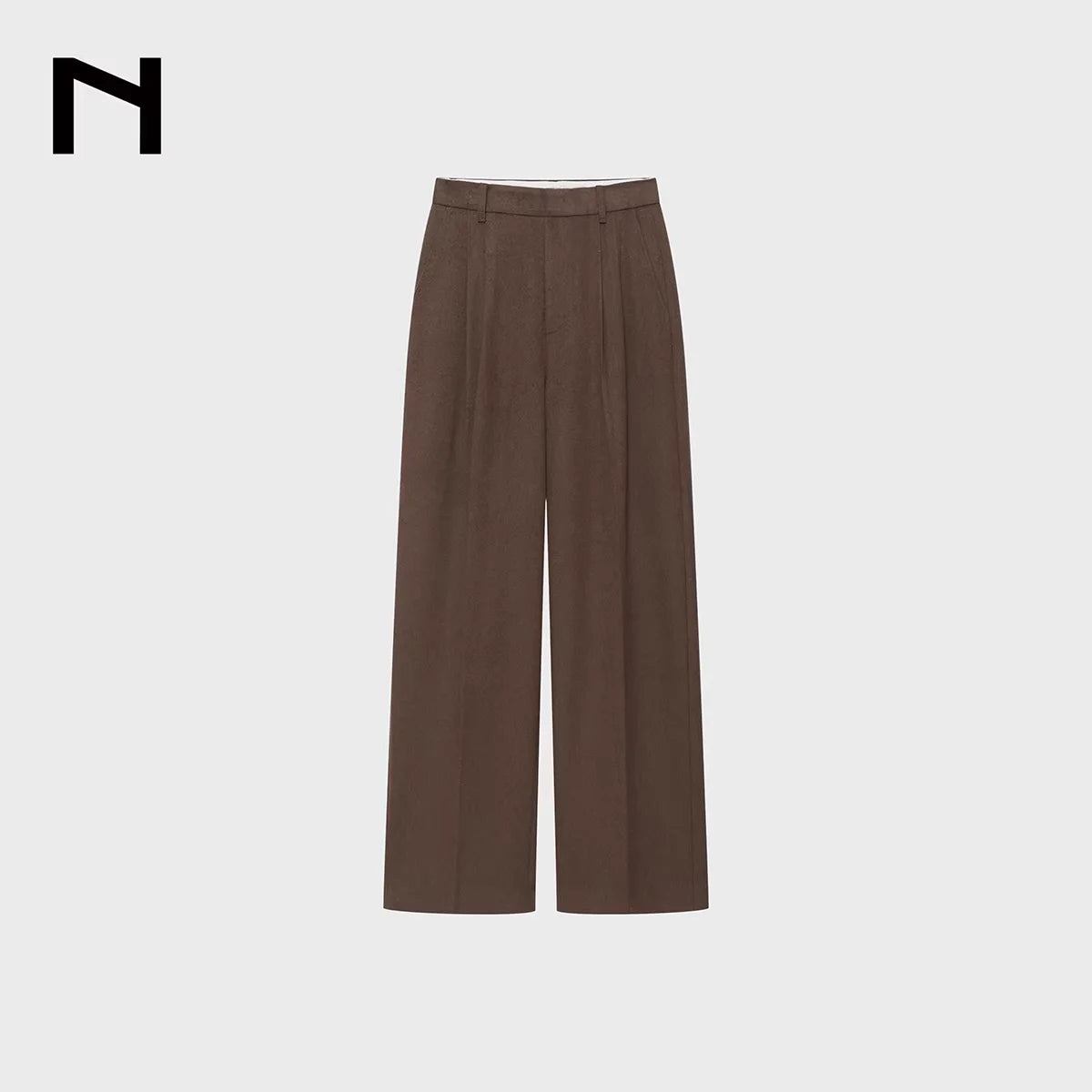 NANS Menswear Wool Blend Pleated Wide-Leg Suit Trousers
