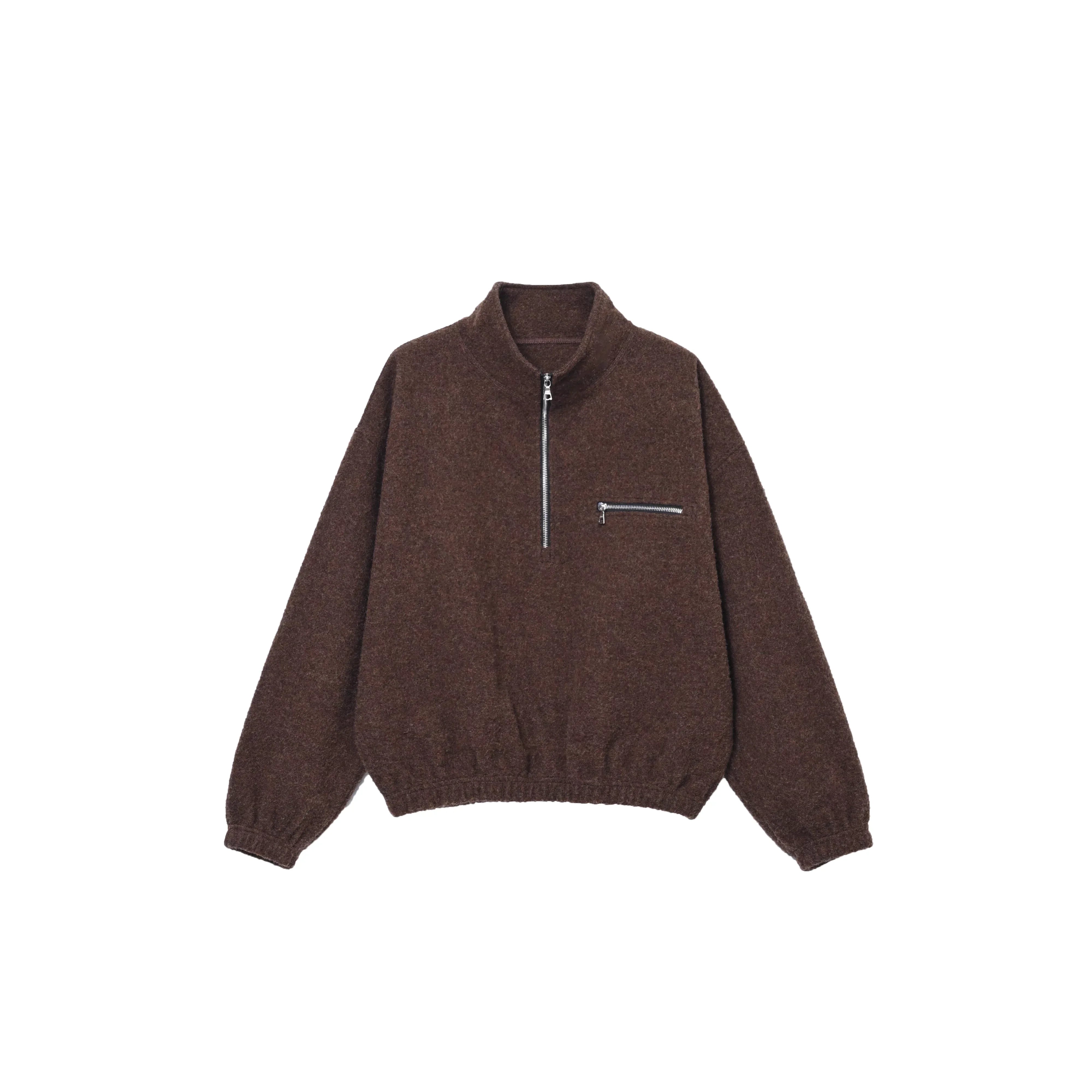 Roolrren homme Men's Wool Fleece Quarter-Zip Pullover Sweater