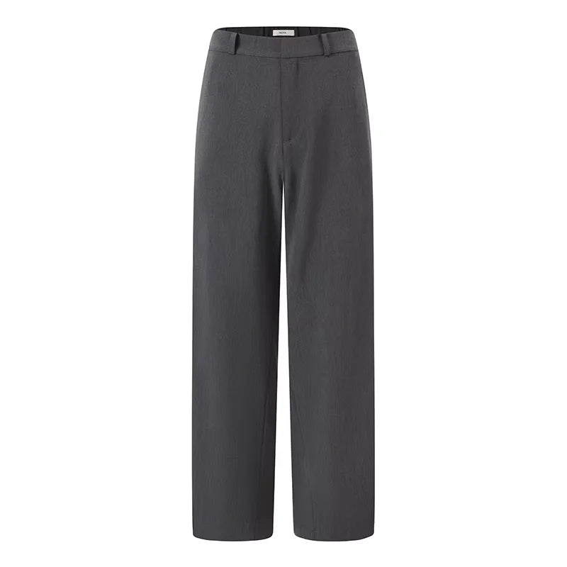 ROYA Men's Tencel Wool Blend Tailored Trousers with Semi-Elastic Waist