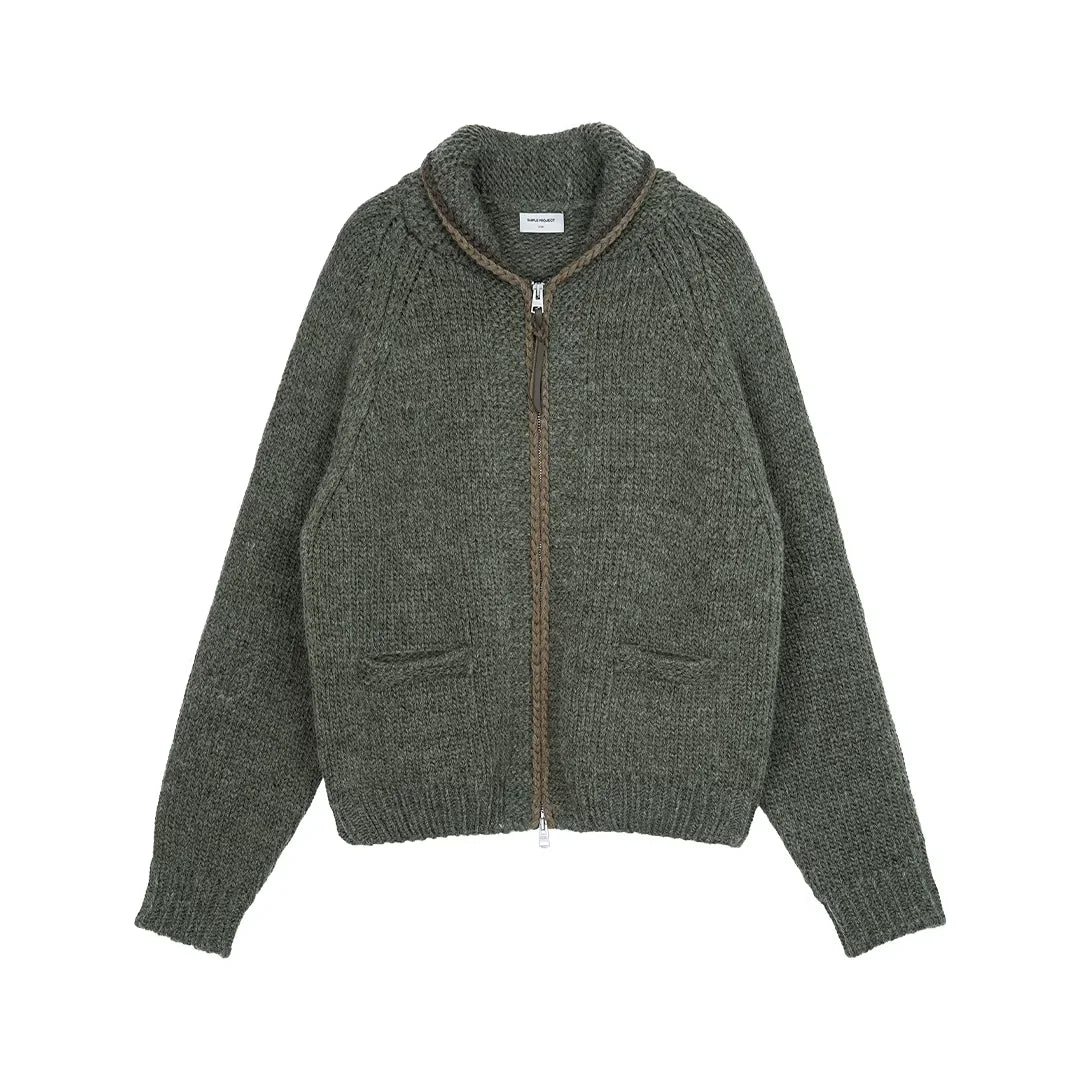 Simple Project Men's Knotted Wool Zip-Up Sweater