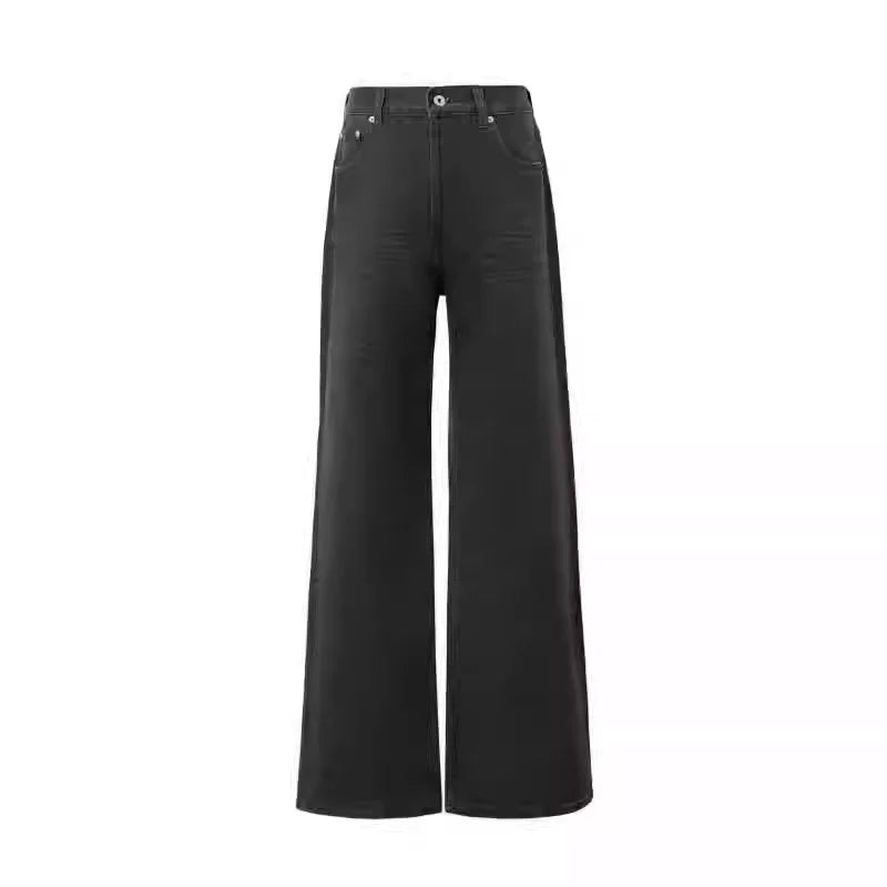 VLABMADE Vintage Flared Wide-Leg Crinkle Jeans